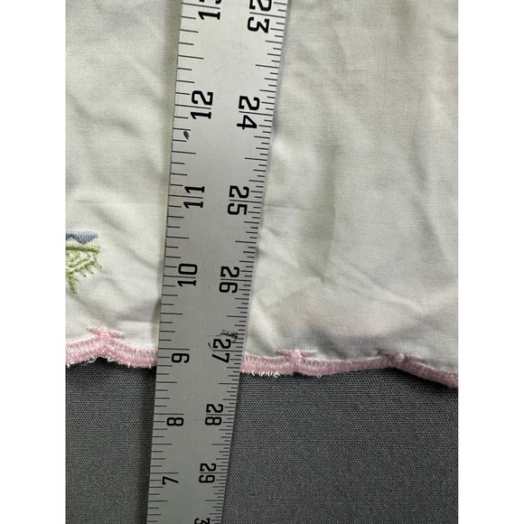 Gracy White Embroidered Floral Boho V-Neck Blouse Short Sleeve Top Women Medium - Picture 8 of 10